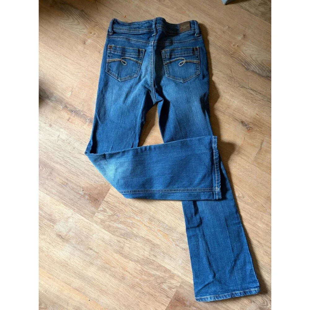 Justice Girls Mid Rise Medium Blue Denim Flare Jeans
